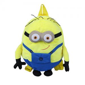 3D Cartoon Kids Plush Backpack Mini Size Yellow Color CPC Certification
