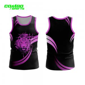 China Sublimation Print Breathable Quick Dry Sports Men Singlet Round Neck supplier