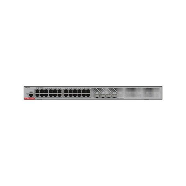 Switch Ruijie Gigabit de 24 puertos con 4 ranuras SFP, gestión web, seguridad avanzada y alto rendimiento de red