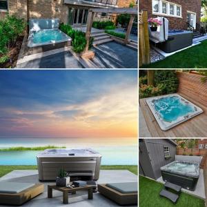 Square Shape Outdoor SPA Bathtub Air Jets Freestanding Easy Cleaning for 5 person