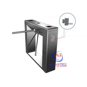 China TCP / IP Communication Coin Operated Turnstile Half Height Entry Token Machine Door supplier