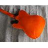 Custom orange TL hollow body f hole ebony fingerboard gold bridge electric