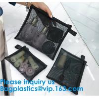 Black Nylon Mesh Makeup Cosmetic Bag / Small Nylon Mesh Make Up Cosmetic Bag,Mesh Cosmetic Bag Neceser Toiletry Organize