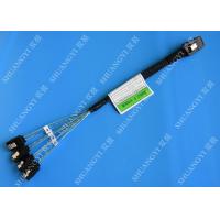 China 30 AWG Mini SAS Serial Attached SCSI Cable , 36P SFF 8087 To SATA Breakout Cable With Latch on sale