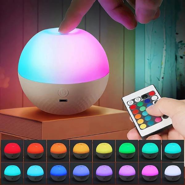 85mm Touch Remote Control Night Light Colorful Table Lamp For Living Room