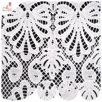 China Embroidery African Lace Fabric Milk Silk Cord Guipure Lace Fabric Water Soluble Lace Fabrics on sale
