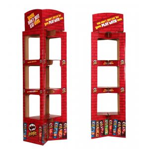 Foldable Flooring Racking Display Cardboard Candy Carton Product POP Store Shelf Display Rack Stand