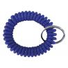 Plastic Wrist Coil Key Chain , Polyurethane Blue Spiral Wrist Key Chain