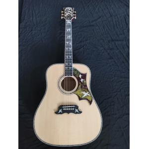 Custom Solid Handmade AAAAA Grade Flamed Maple Neck Doves Dreadnought Acoustic Guitar Deluxe Version Customized Headstoc