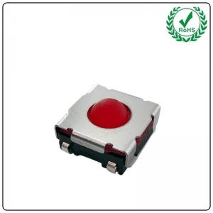 China Pack Foot 4 Pins SMD Tact Switch , Red Silicone Ball Button Tactile Switch supplier