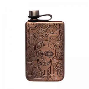 China Hip Flask For Liquor Brushed Copper 7 Oz Stainless Steel Leakproof with Funnel Great Gift Idea Flask supplier