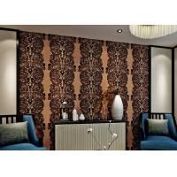 China Luxury Waterproof Velvet Flock Wallpaper for Living Room , SGS CSA Certification on sale