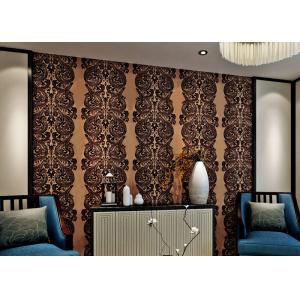 Luxury Waterproof Velvet Flock Wallpaper for Living Room , SGS CSA Certification