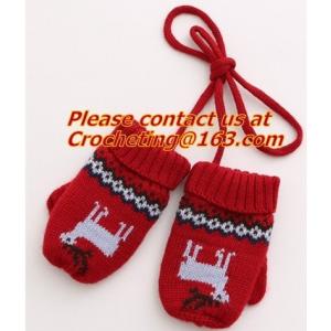 100% acrylic knitted baby lovely jacquard glove, New Product Acrylic Cotton Jacquard Knitt
