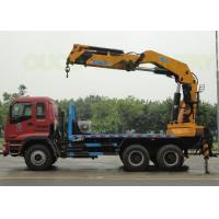 China Steel Truck Mounted Boom Crane , Truck Mounted Mobile Crane Loading Cargoes on sale