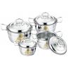 High Polishing Kitchen Cookware Sets Stainless Steel Customized Logo With Lid