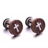 Fashion Black Natural Wood Studs Jewelry Wholesale Wooden Cross Earrings