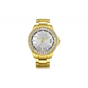 China OEM Men Quartz Stainless Steel Designer Watches Solid Band IP Gold Plating supplier