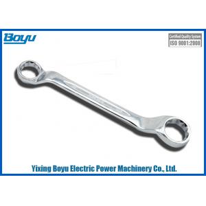 Transmission Line Tool Double Ring Ratchet Wrench , Senior Alloy Steel