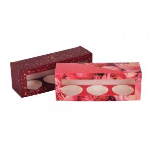 Coated Paper Custom Candle Boxes With Inserts Red Color ISO9001 Certified
