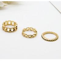 Women Luxurious Fashion Jewelry Rings 15 - 18mm Gold Alloy Round Hoop