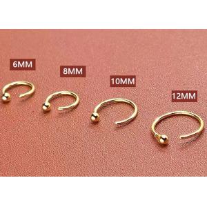 China Seamless Hinged 14K Gold Clicker 16g-40g For Cartilage Tragus supplier