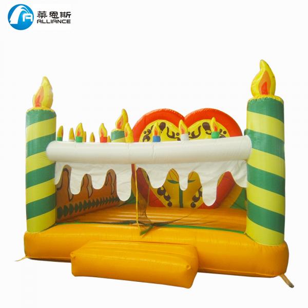 Colorful Commercial PVC Inflatable Jumping Castle Birthday Cake Pattern For Kids