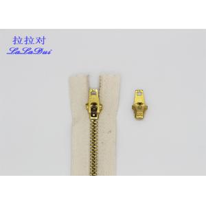 China 7 Inch Heavy Duty Coat Zippers 4 # , Invisible Separating White / Black Jacket Cotton Zipper supplier