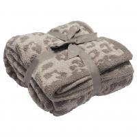 China Home Appliance Comfortable Knitted Throw Blanket with Leopard Zebra Print in 22 Colors on sale