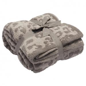 Home Appliance Comfortable Knitted Throw Blanket with Leopard Zebra Print in 22 Colors