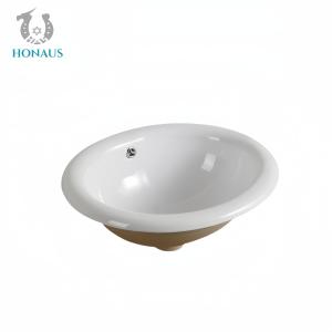 Round Under Mounted Bathroom Inset Basin White Customizable Size High Quality Hotel