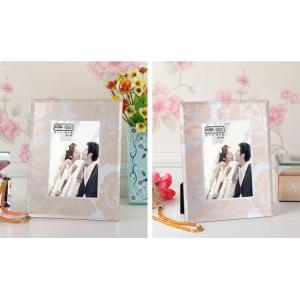 Vintage Free Standing Glass Photo Frames Glitter Surrounded With Custom Logo