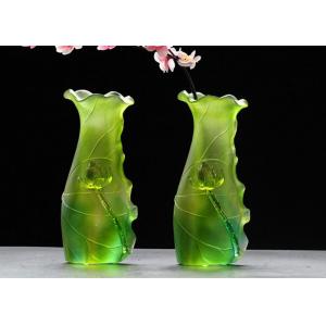 Gradual Green Colored Home Decorations Crafts Glaze Vase Family Hall Usage