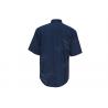 Men's 100% Cotton Twill Custom Work Shirts Short Sleeve Dark Blue Chest Pockets