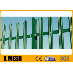 Green Powder Coated Palisade Fence Panels Pale Thickness 3mm For Thermal Power Plant