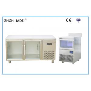 Air Cooled Glass Door Refrigerator , Multiply Shelves Under Worktop Freezer
