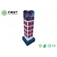 China Full Color Printing POS Flat Packing Cardboard Floor Display Stand With Hooks on sale