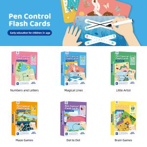 ASTM F963-17 Pen Control Tracing Flashcards For Learning Writing Patterns /  Lines /  Shapes