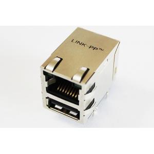 China Gigabit PC Card 90° RJ45 USB Connector With Shield Through Hole 08211X1T36-F supplier