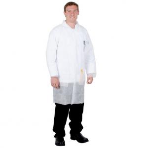 Anti Static Disposable Medical Student Lab Coat With Open / Elastic / Knitted Cuff