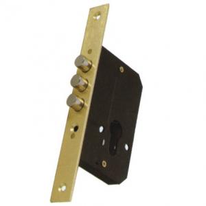 Cylindrical Tongue Door Lock Body With Normal Key / Cross Key Painting Finish