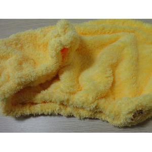 China 20*50 Yellow Colorful Microfiber Hair Turban , Elastic Crystal Button Hair Dry Cap supplier
