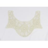 China Cotton Floral Lace Collar Applique , Embroidered Water Soluble Necklines For Shirt on sale