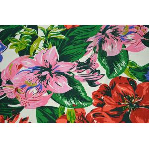 China Natural Cotton Fabric / 16OZ Cotton Canvas With Nice Flower Printing wholesale