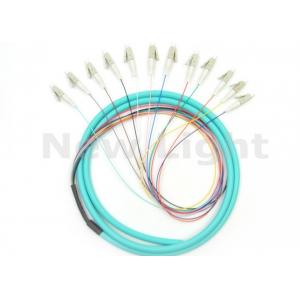 Corde de correction verte de fibre de LC OM3, câble optique de fibre multimode de noyau de la longueur 12 de 1.5M