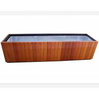 China Waterproof Outdoor Large Planters , Steel And Solid Wood Square Flower Pots on sale