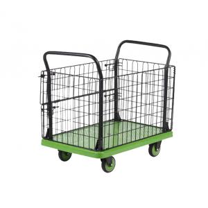 300kg Double Handrail Foldable Cart Trolley High Guardrail Portable Grocery Cart