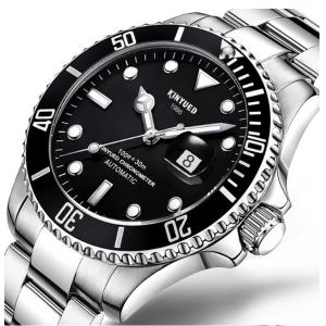 China Business Fashionable Automatic Mechanical Watch Black Dial Date Display supplier