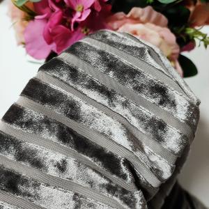 240gsm 58'' 60'' Printed Velvet Upholstery Fabric Spandex Polyester Stripe