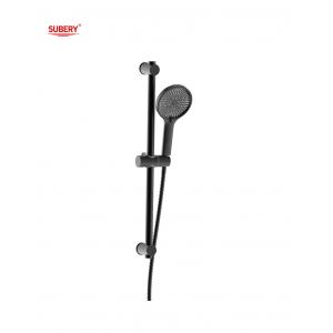 Bathroom Matt Black Round Classical Shower Slide Bar SUS304 3 Function ABS Plastic Handshower Hose